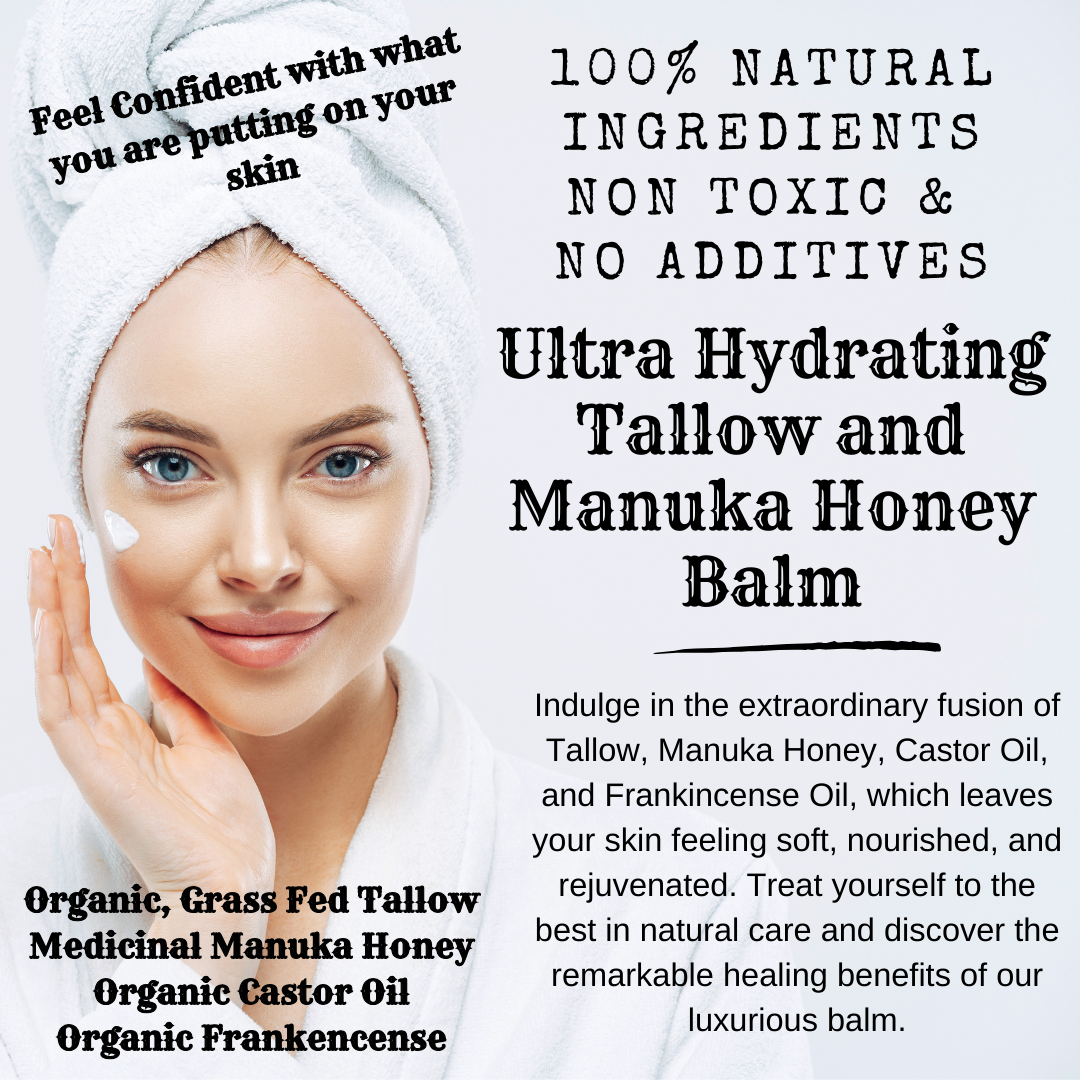 Balm Haven Tallow & Manuka Honey Face and Body Balm | Only 4 Ingredients!
