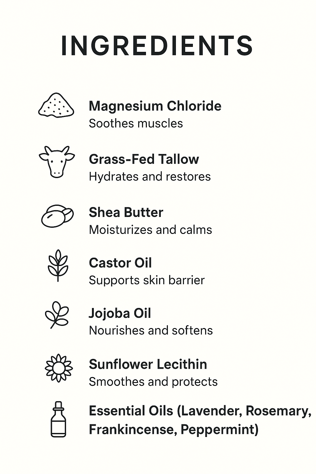 Magnesium Bliss Lotion with Grass Fed Tallow (4 oz)