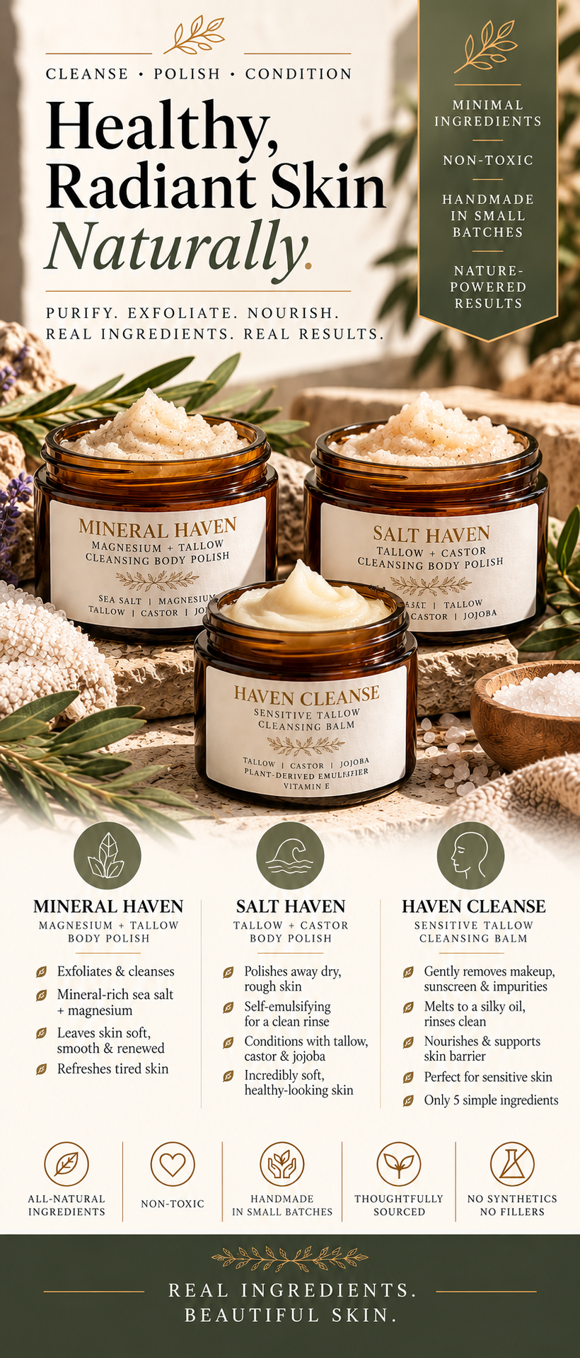 HAVEN CLEANSE Sensitive Tallow Facial Cleansing Balm