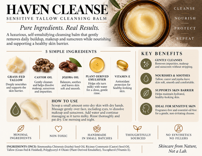 HAVEN CLEANSE Sensitive Tallow Facial Cleansing Balm