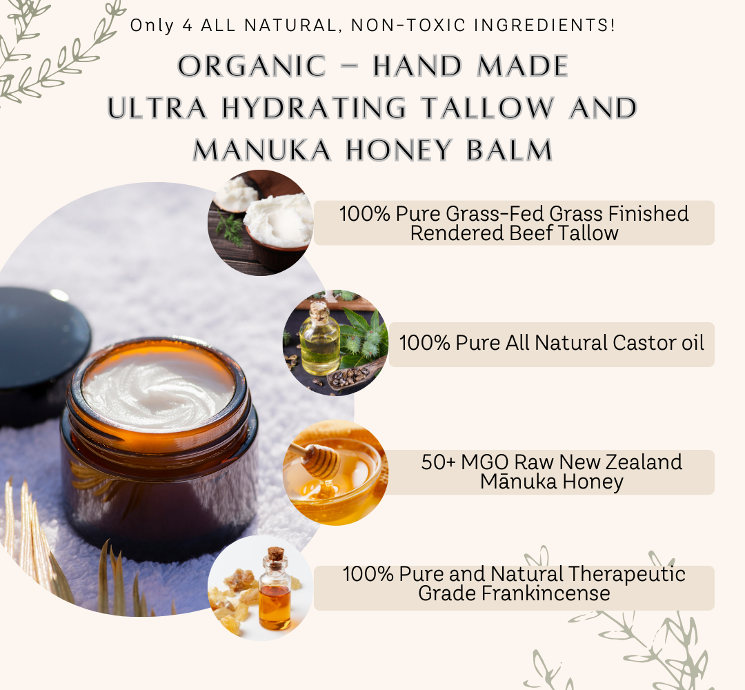 Balm Haven Tallow & Manuka Honey Face and Body Balm | Only 4 Ingredients!