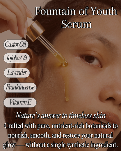 Fountain of Youth Serum – 100% Pure Face & Beard Oil | Anti-Aging, Hydrating & Restorative | Frankincense, Lavender, Castor & Jojoba Oils + Vitamin E | Non-Toxic, All-Natural Skincare