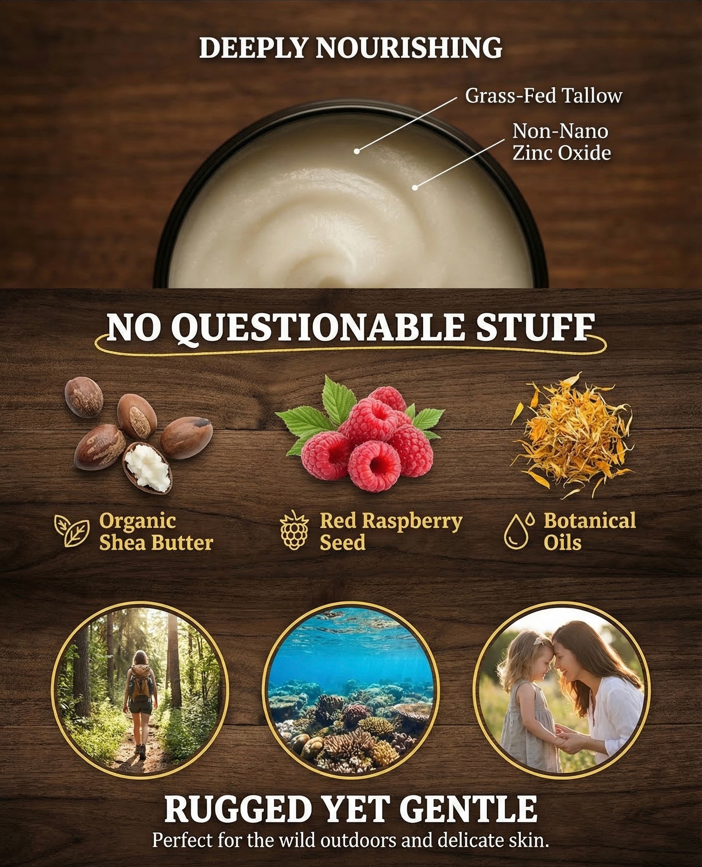 Sun Haven Mineral & Botanical Care for Sunny Days - Natural Protection | Non-Nano Zinc, Grass-Fed Tallow, Shea Butter & Botanicals | Reef-Safe, Non-Toxic, Family Friendly (1 oz)
