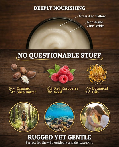 Sun Haven Mineral & Botanical Care for Sunny Days - Natural Protection | Non-Nano Zinc, Grass-Fed Tallow, Shea Butter & Botanicals | Reef-Safe, Non-Toxic, Family Friendly (1 oz)