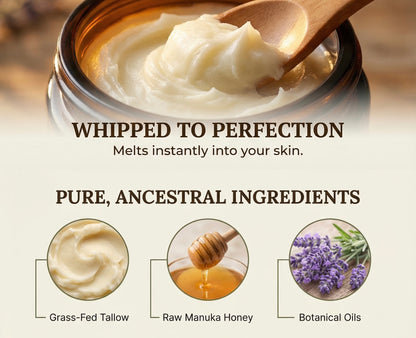 Moose Whip Whipped Tallow Balm – Grass-Fed & Finished Tallow Moisturizer for Face & Body – All-Natural, Non-Toxic Hydration for Sensitive, Dry, or Mature Skin – 2oz