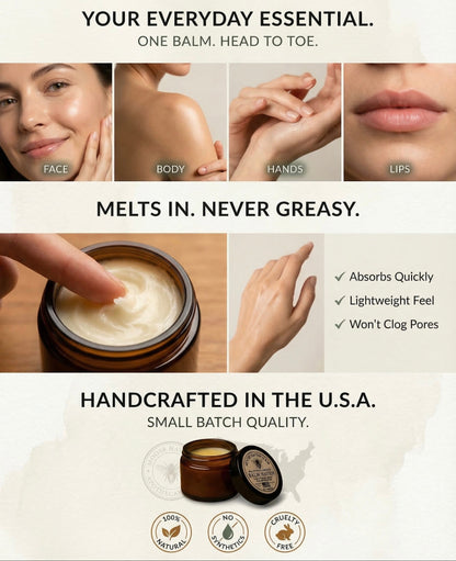 Balm Haven – 100% Grass-Fed Tallow and Manuka Honey Balm | All-Natural, Non-Toxic Moisturizer for Face, Body & Hands | Deeply Hydrating, Anti-Aging, and Soothing Skincare | Made in Small Batches