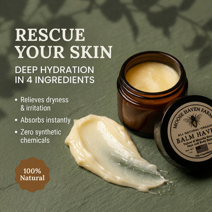Balm Haven – 100% Grass-Fed Tallow and Manuka Honey Balm | All-Natural, Non-Toxic Moisturizer for Face, Body & Hands | Deeply Hydrating, Anti-Aging, and Soothing Skincare | Made in Small Batches
