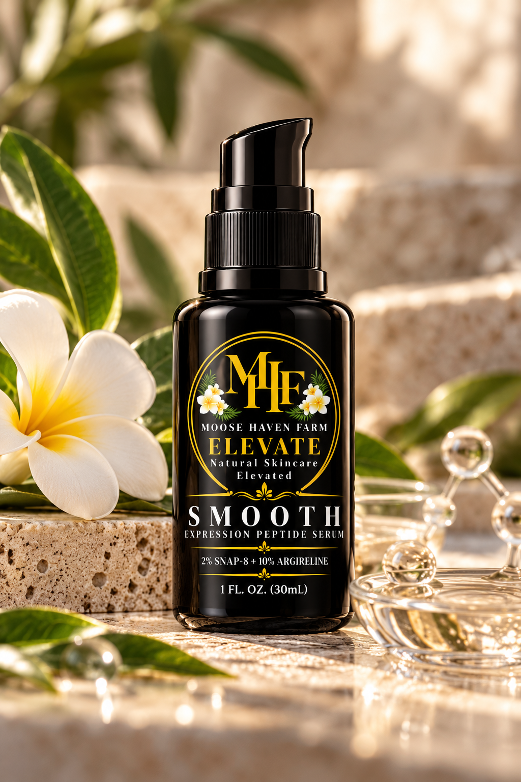SMOOTH expression peptide serum still life