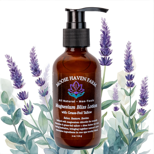 Magnesium Bliss Lotion with Grass Fed Tallow (4 oz)