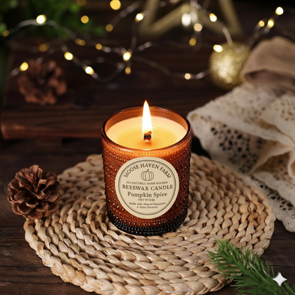 Pumpkin Spice Pure Beeswax Candle