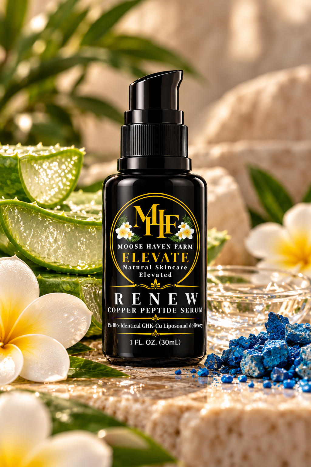 RENEW copper peptide serum spa still life