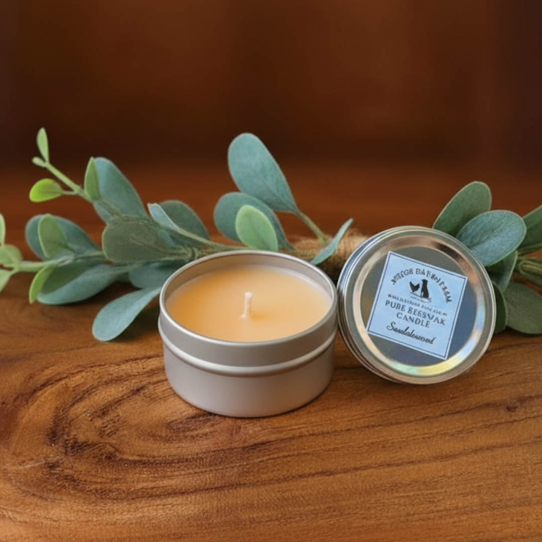 Sandalwood Pure Beeswax Candle